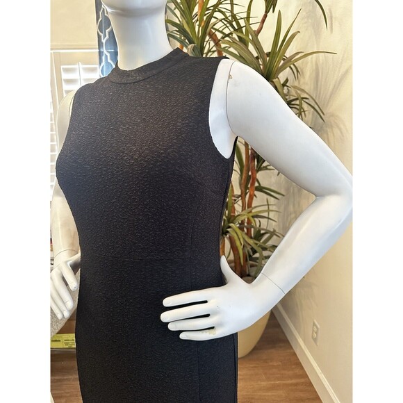 NWT Anne Klein Sleeveless Sheath Dress 8 Black Textured Stretchy‎ Curve Hugging - Picture 14 of 16